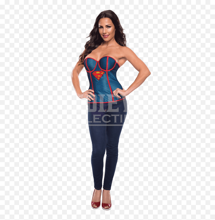 Download Adult Supergirl Fishnet Overlay Corset - Supergirl Corset Png,Fishnet Transparent Png