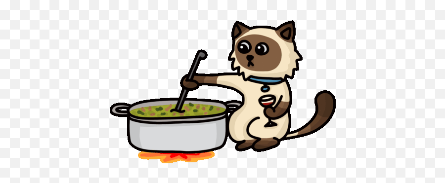 Siamese Cat Gif - Siamese Cat Cook Discover U0026 Share Gifs Animated Cooking Cat Gif Png,Cat Gif Transparent