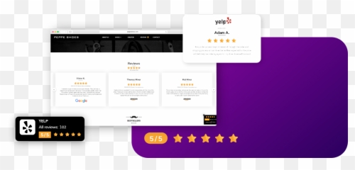 Embed Yelp Reviews Widget - JustReviewco Horizontal png