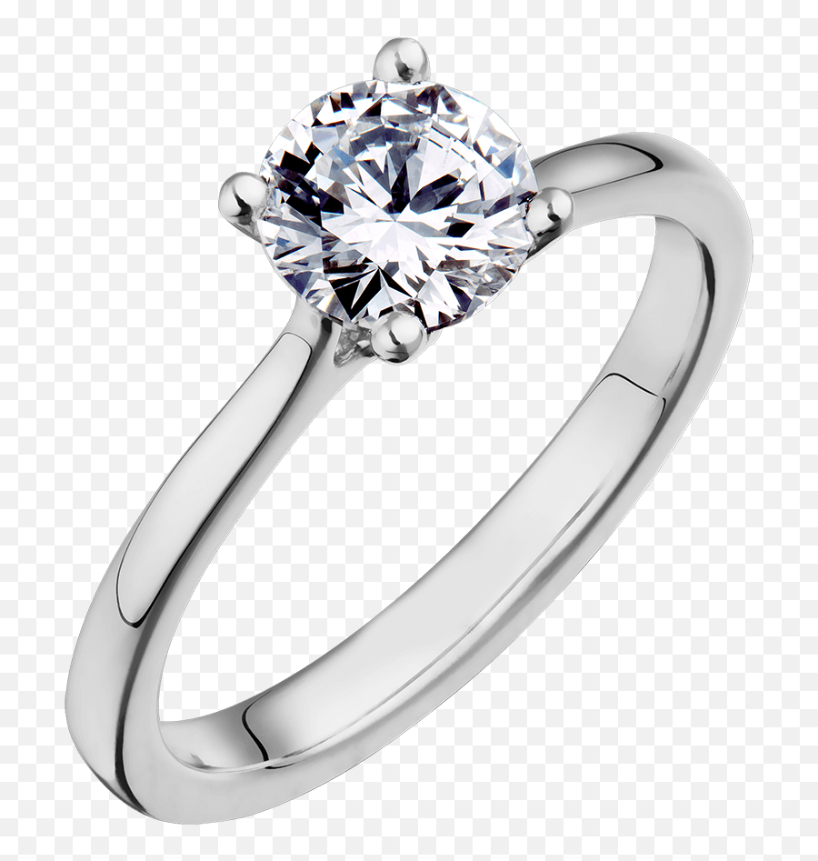Four Claw Single Stone Diamond Engagement Ring 607 - Diamond Ring Single Stone Png,Engagement Png