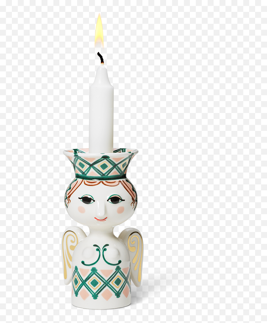 Lucia Angel Christmas Candle Holder Green With Gold H15 - Bjørn Wiinblad Lucia Stage Png,Christmas Angel Png
