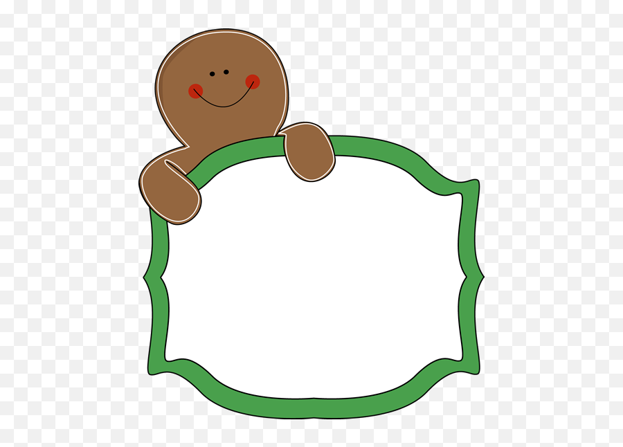 Gingerbread Man Sign Clip Art - Gingerbread Border Clipart Png,Gingerbread Man Transparent