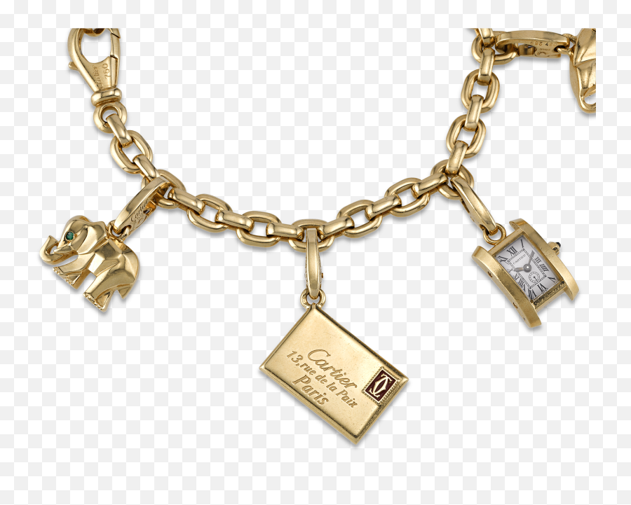 Cartier 18k Gold Charm Bracelet - Solid Png,Religious Icon Bracelet