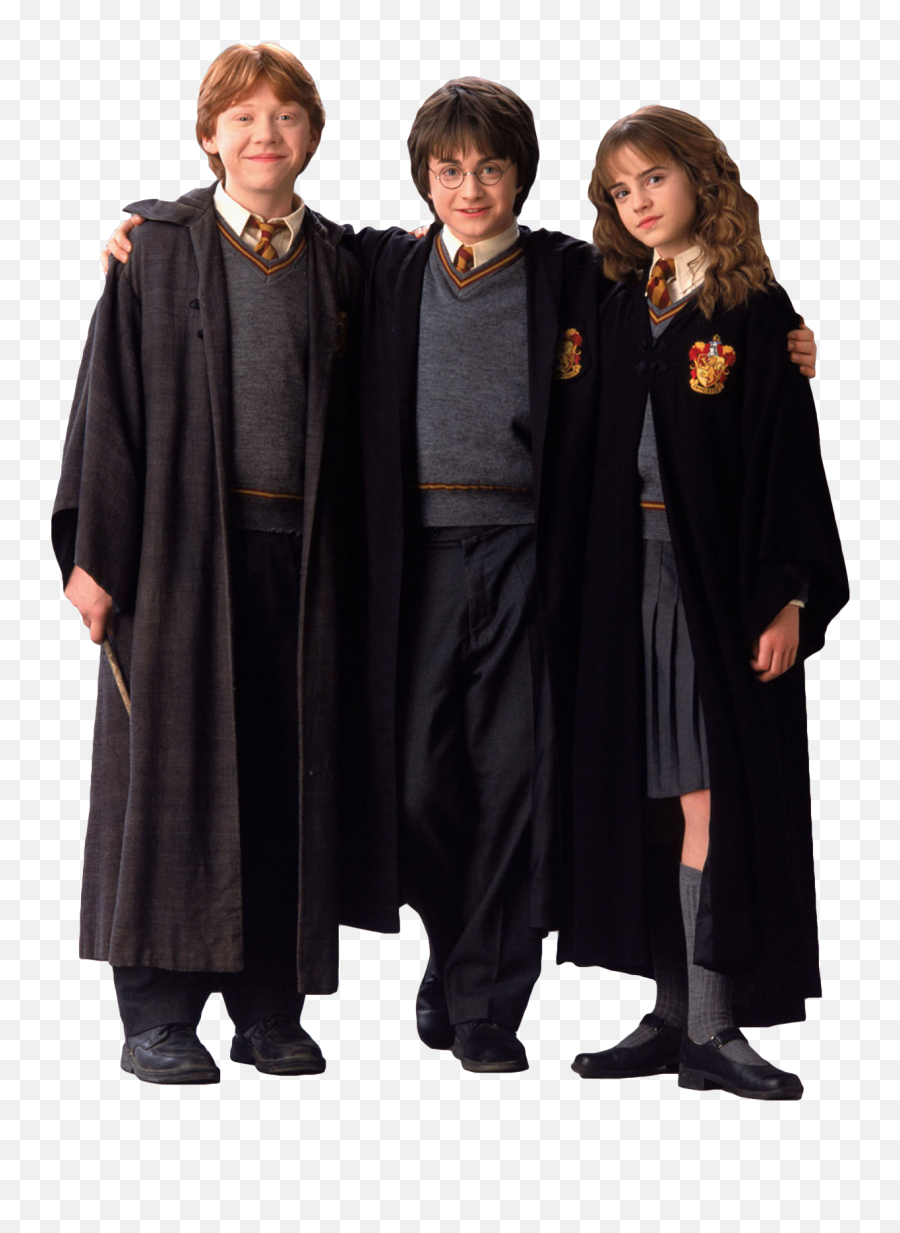 Transparent Golden Trio Harry Ron - Harry Potter Hogwarts Uniform Png,Harry Potter Transparent