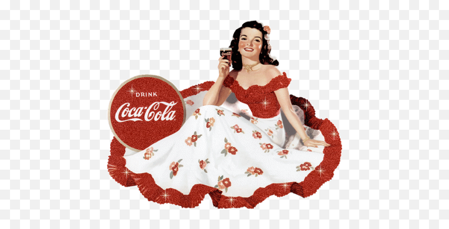 Coca Cola Girl 1940s Gif Click To See Her Sparkle - Coca Cola 1950 Gif Png,Sparkle Gif Png