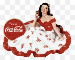 Coca Cola Girl 1940s Gif Click To See Her Sparkle - 1950 Gif png