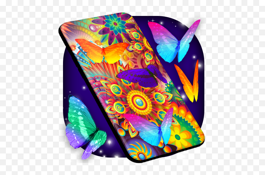 Neon Butterflies Wallpaper U2013 Apps - Girly Png,3d Icon Wallpaper