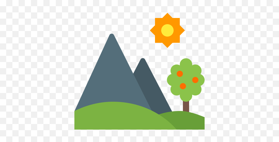 Summer Landscape Icon In Color Style - Language Png,Landscape Icon