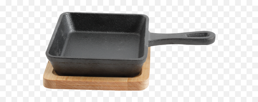 Gibson Home Campton 5x4u201d Mini Cast Iron Rectangular Skillet With Wooden Base - Frying Pan Png,Skillet Png