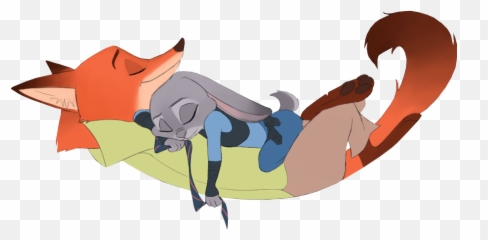 Zootopia Sticker - Nick And Judy Sleep Transparent Cartoon png