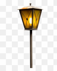 Burning Street Lantern Transparent Png - Night Lamp Post