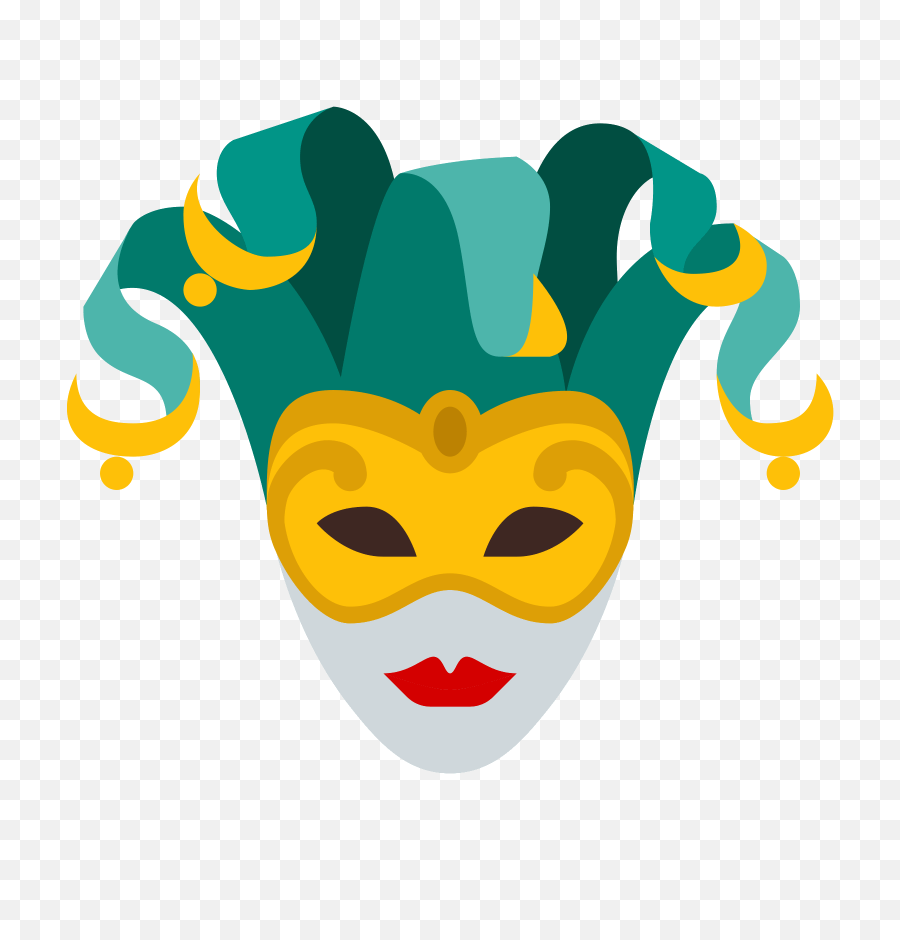 Theatre Vector Jester Mask - Italy Mask Clipart Png Carnival Mask Clipart,Oni Mask Png