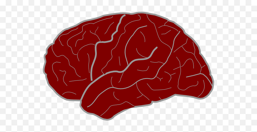 Red Brain Clip Art - Vector Clip Art Online Png,Cartoon Brain Png