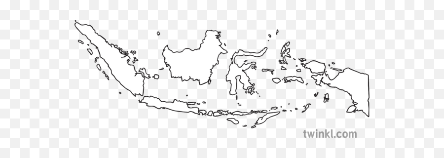 Map Outline Of Indonesia Country Shapes Flag Continents Ks1 - Tanjung Pinang On Map Indonesia Png,Indonesia Flag Png