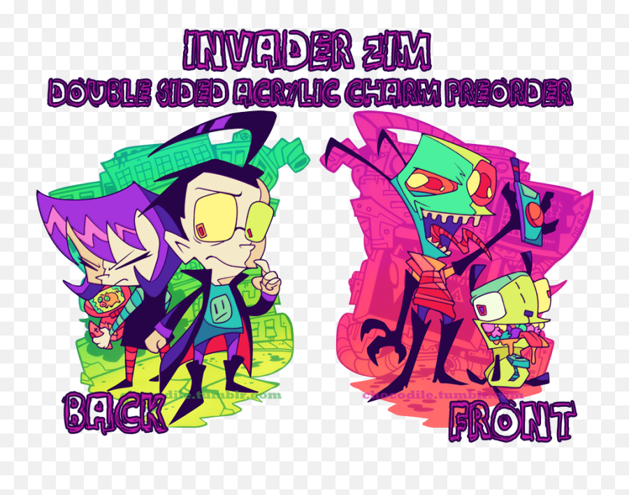 Invader Zim Double Sided Acrylic Charm - Fictional Character Png,Invader Zim Png