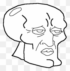 Pixilart - Handsome squidward BASE by Iversen Squidward Black And White Transparent Png