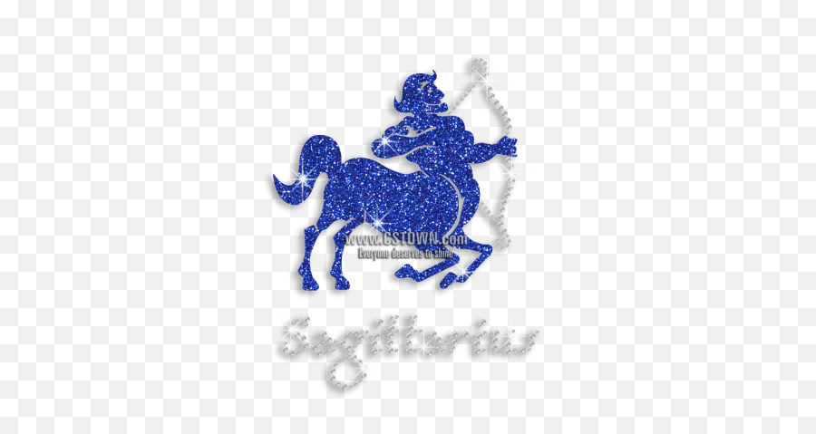 Sagittarius Sign Symbol Rhinestone Glitter Motif - Cstown Sagittarius Car Sticker Png,Sagittarius Logo