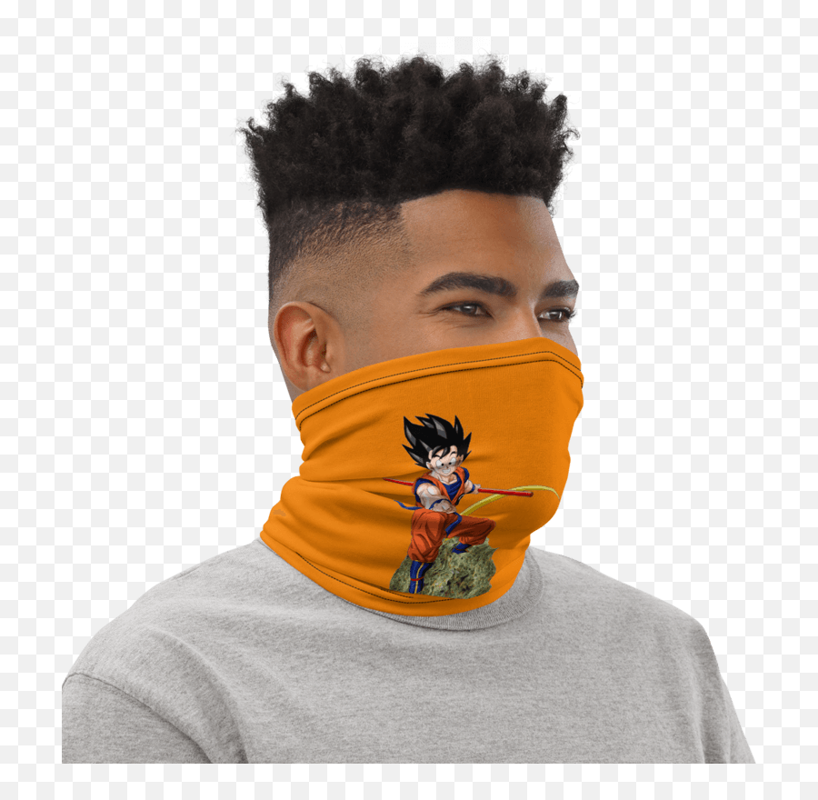 Dbz Goku Riding Weed Nug Orange Face Covering Neck Gaiter - Appalachian Trail Neck Gaiter Png,Weed Nugget Png