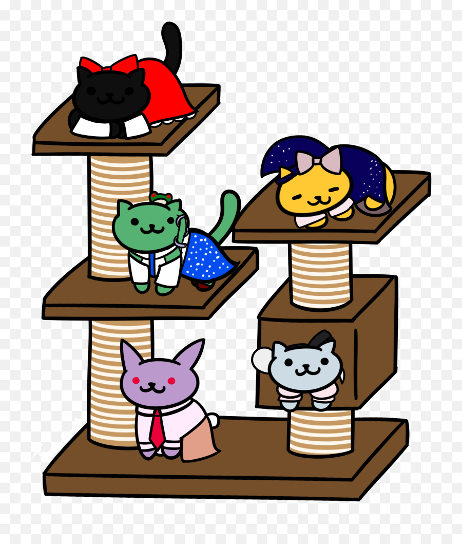 Reimu Marisa Sanae Youmu And Reisen As Neko Atsume - Neko Atsume Faceplant Clipart Png,Transparent Neko Atsume