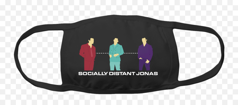 Socially Distant Jonas Face Mask - Def Leppard Face Mask Png,Jonas Brothers Logo