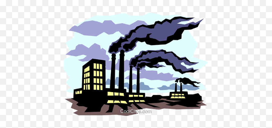 Pollution Royalty Free Vector Clip Art Illustration - Industrial Revolution Images Clip Art Png,Pollution Png