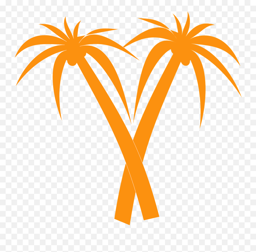 Palm Trees Orange Tropical - Free Vector Graphic On Pixabay V Shaped Palm Tree Png,Palm Tree Logo Png