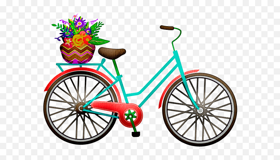 Watercolor Bicycle Bike Basket - Free Image On Pixabay Vintage Bike Clipart Png,Vintage Icon Lemon Drop