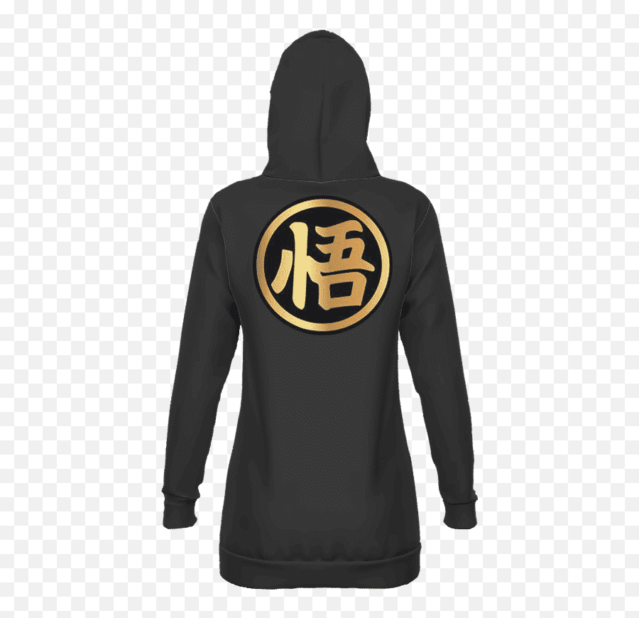 Dragon Ball Gokuu0027s Kanji Symbol Black Gold Hoodie Dress - Goku Png,Kanji Icon