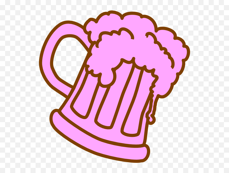 Pink Outline Beer Mug Clip Art - Vector Clip Beer Pink Png,Beer Clipart Png