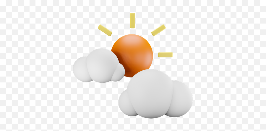 Partly Cloudy Icon - Download In Flat Style Dot Png,Mostly Sunny Weather Icon