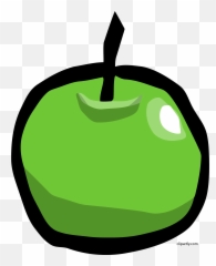 Green Apple Bold Edge Clipart Png - Cartoon Apple,Green Apple Png