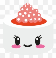 Smiley Kawaii Face Sushi Roll - Transparent PNG u0026 SVG vector Sushi