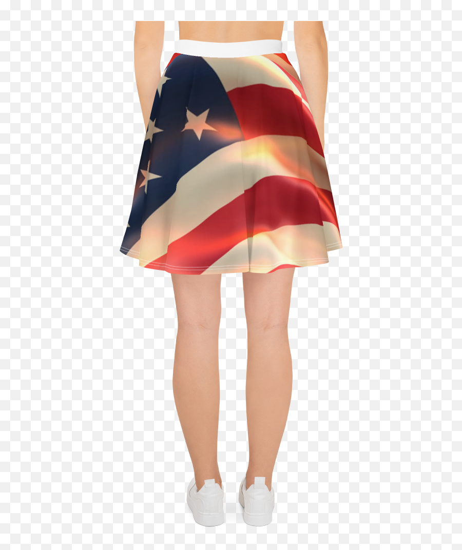 Merica Horizontal American Flag Waving Bright Skater Skirt - Tartan Png,American Flag Waving Png