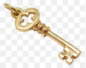 14k Yellow Gold Key Charm Just Andersen Estate Vintage - png