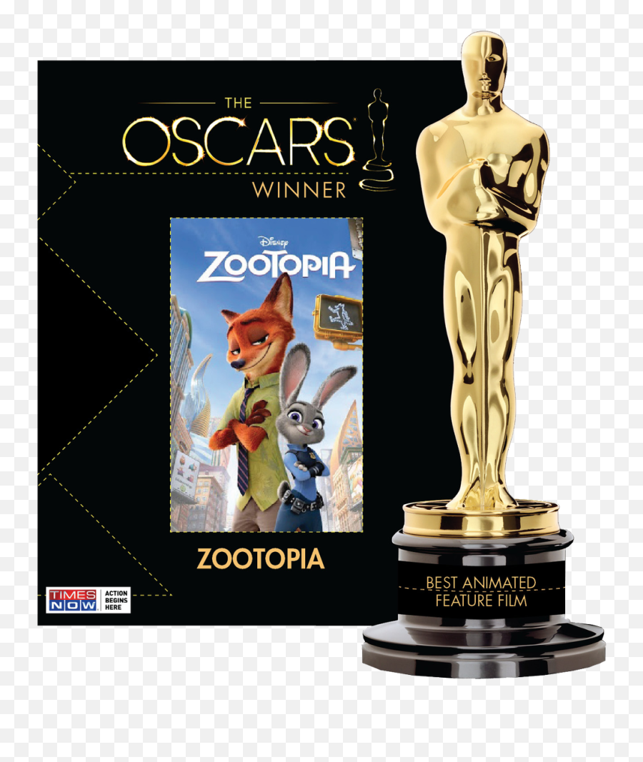Academy Award Animated Feature Film Zootopia Oscars - Academy Award Transparent Background Png,Zootopia Png