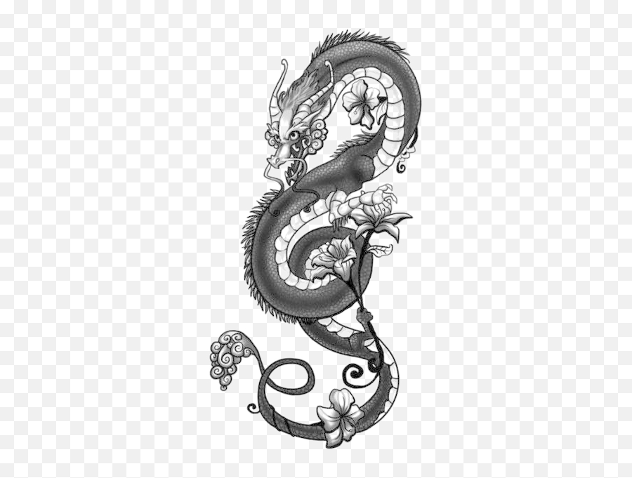 Tattoo Japanese Dragon Drawing Chinese - Transparent Japanese Dragon Png,Tattoo Sleeve Png