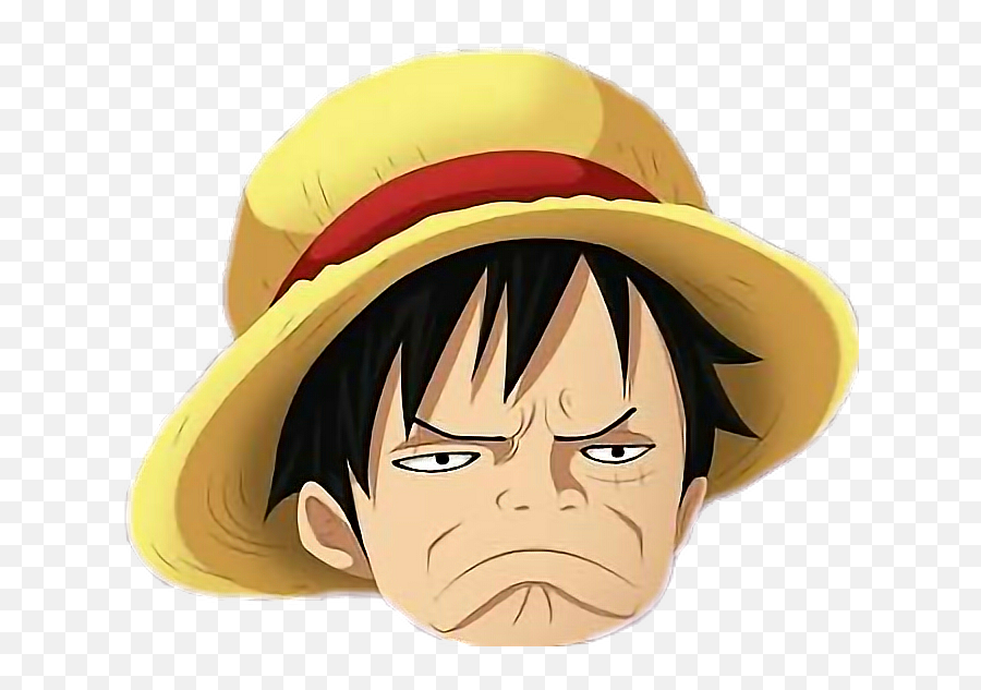 Luffy Sticker - One Piece Luffy Face Png,One Piece Luffy Png