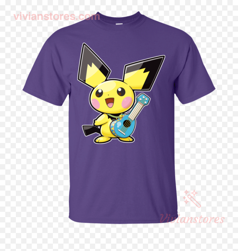 Cute Pikachu Play Guitar Pokemon T - Shirt Ka12 Png,Cute Pikachu Png