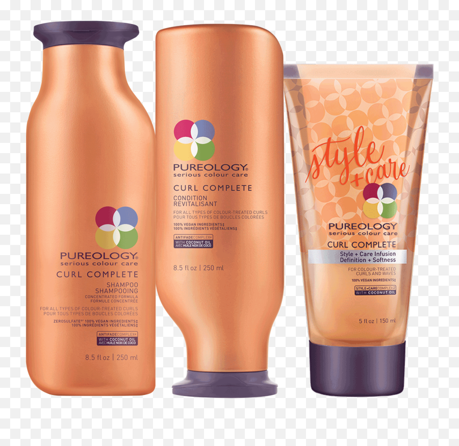 Download Hd Curl Control Product Set - Pureology Curl Curl Pureology Png,Shampoo Png