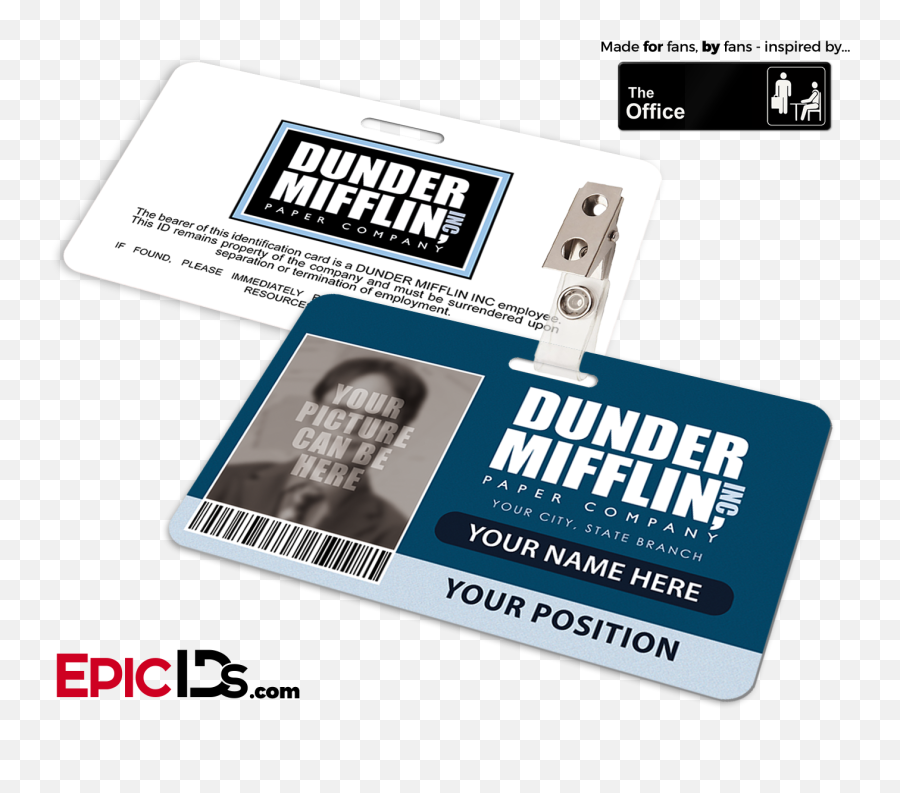 Dunder Mifflin Employee Id Badge Photo - Dunder Mifflin Badge Kevin Png,Dunder Mifflin Logo Png