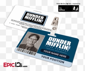Dunder Mifflin Employee Id Badge Photo - Dunder Mifflin Badge Kevin Png,Dunder Mifflin Logo Png