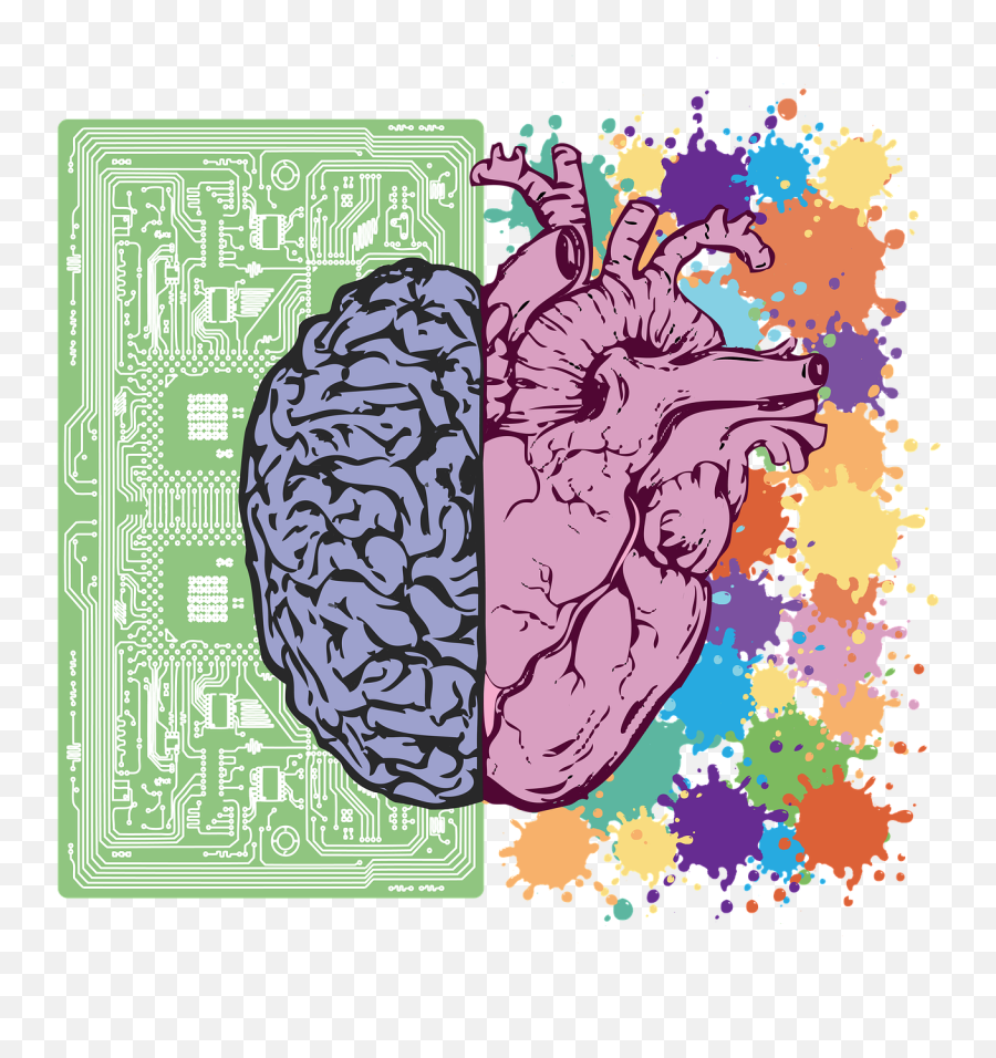 Brain Cartoon Png - Creative Right Brain Vs Logical Left Left And Right Brain Png,Cartoon Brain Png