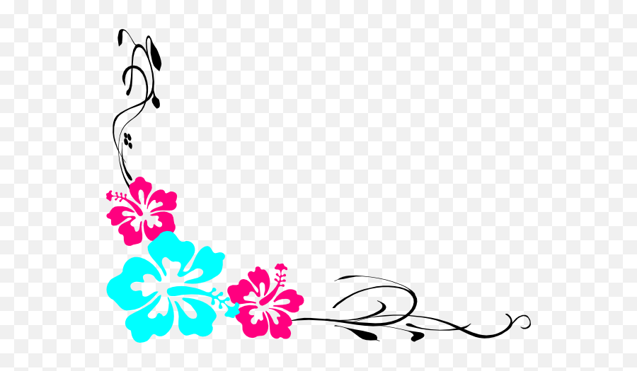 Hibiscus Nametag 2 Clip Art - Vector Clip Art Flower Design For Name Tag Png,Name Tag Png