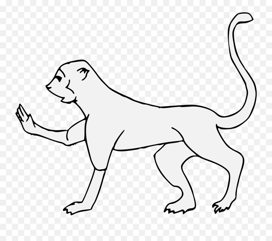 Monkey - Traceable Heraldic Art Animal Figure Png,Ape Png - free ...