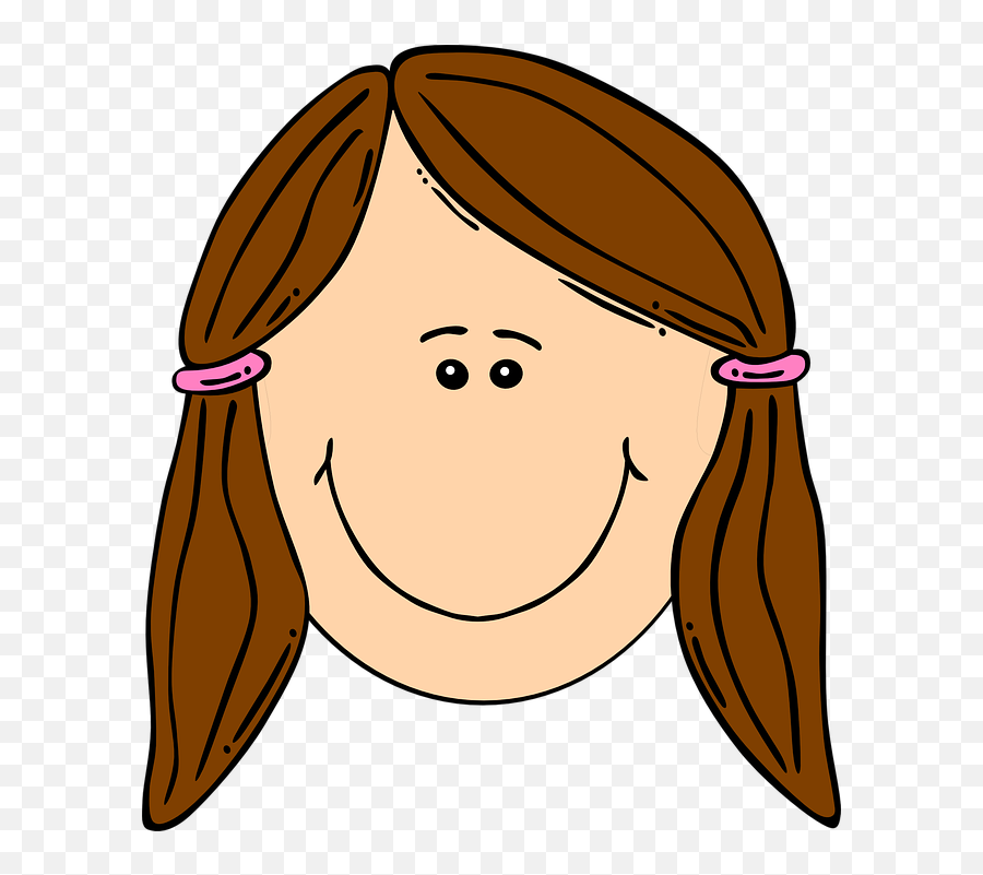 Brown Hair - Sad Girl Face Cartoon Png,Ponytail Png