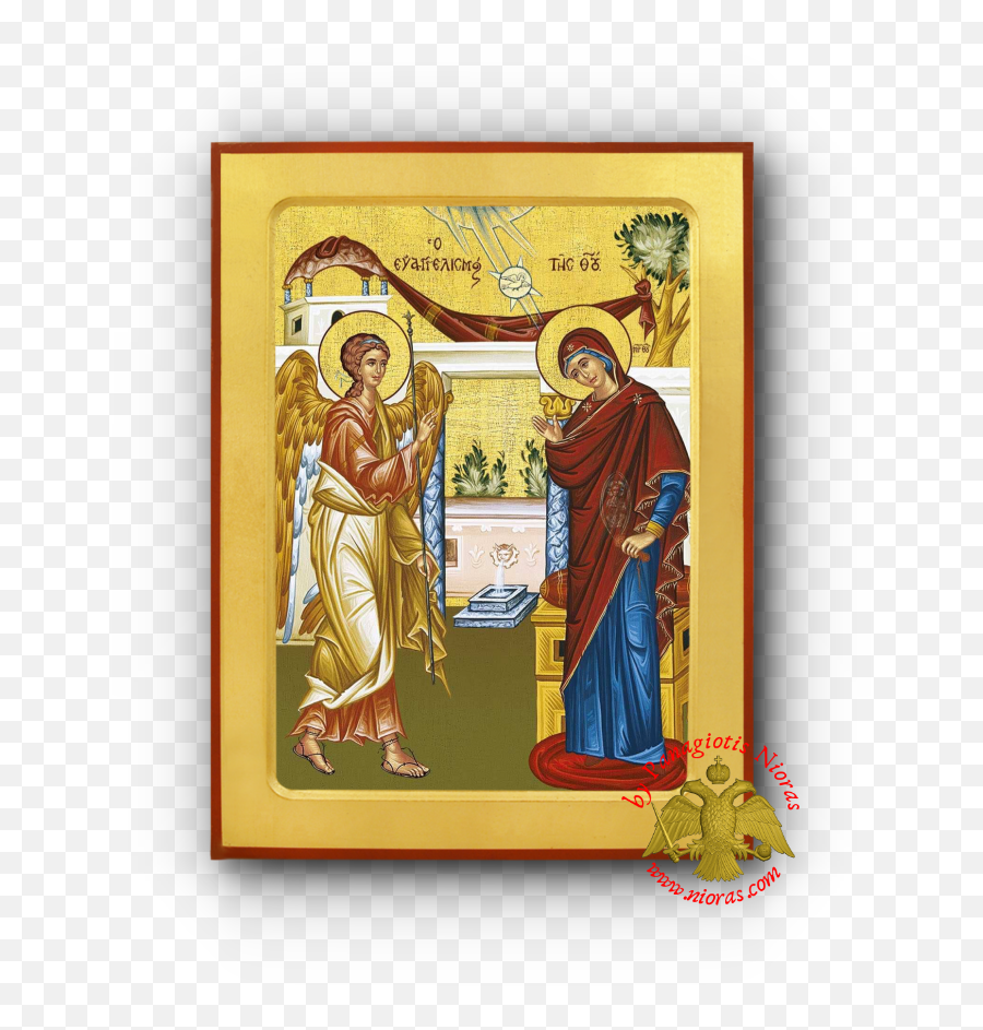 The Annunciation Byzantine Wooden Icon - Prophet Png,Annunciation Icon