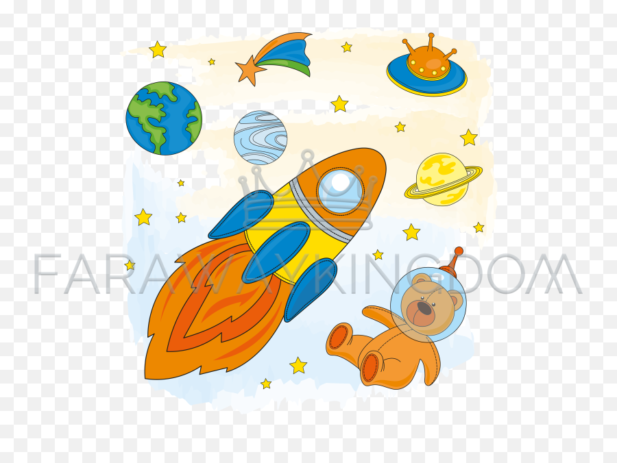 Space Astronaut Children Cartoon Vector Illustration Set - Vector Graphics Png,Astronaut Transparent