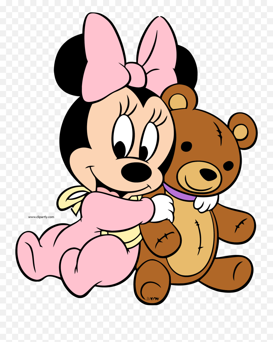 Baby Minnie Bear Toy Clipart Png U2013 Clipartlycom - Minnie Mouse With Teddy Bear,Baby Png