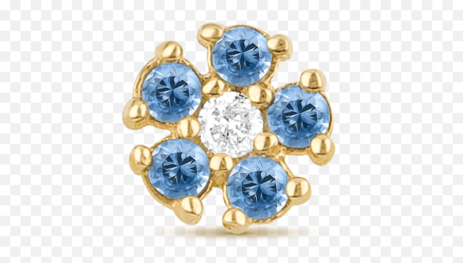 Blue Sapphire And Diamond Flower Stud - Dot Png,Galaxy S4 Diamond Icon