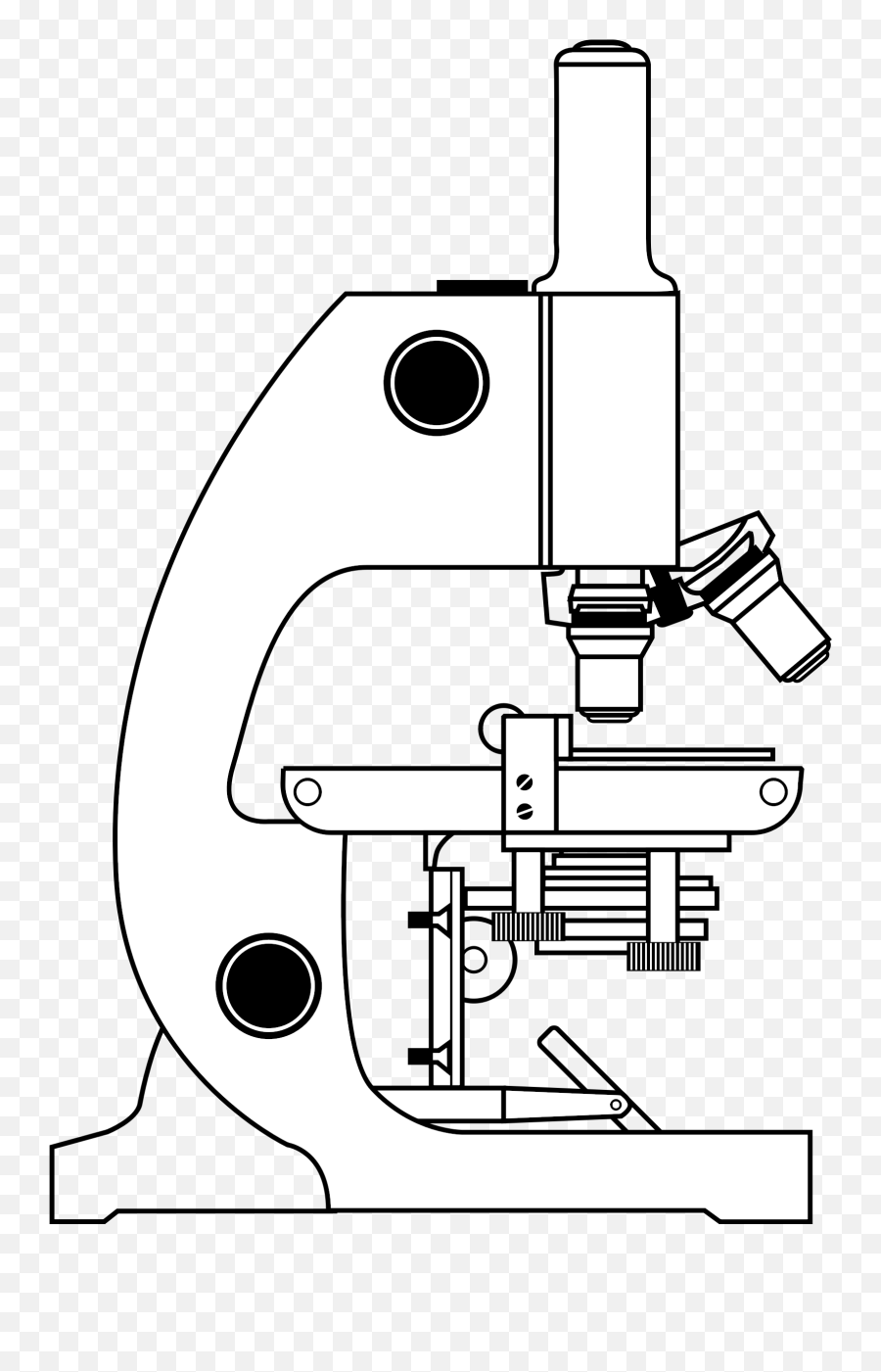 White Clipart Microscope - Microscope Black And White Png,Microscope Transparent Background